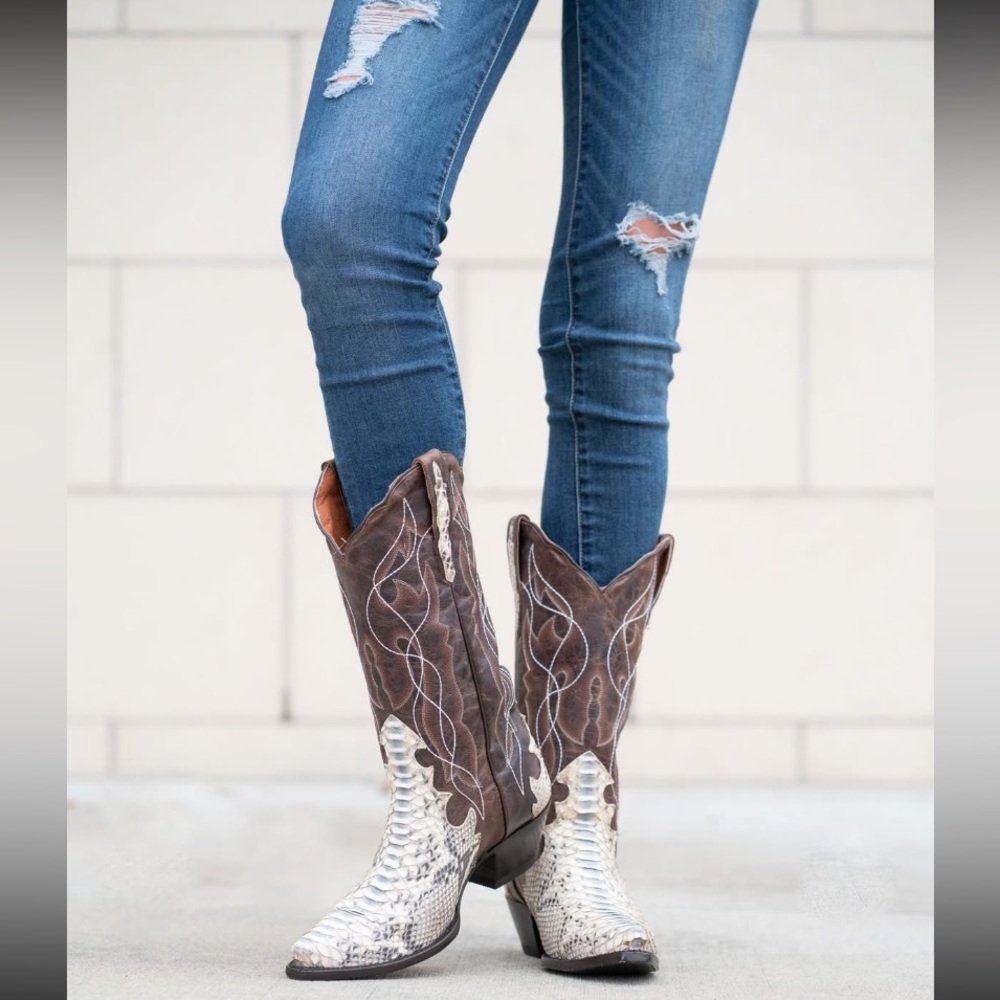 Dan Post Python Wicked Genuine Snakeskin Leather … - image 1